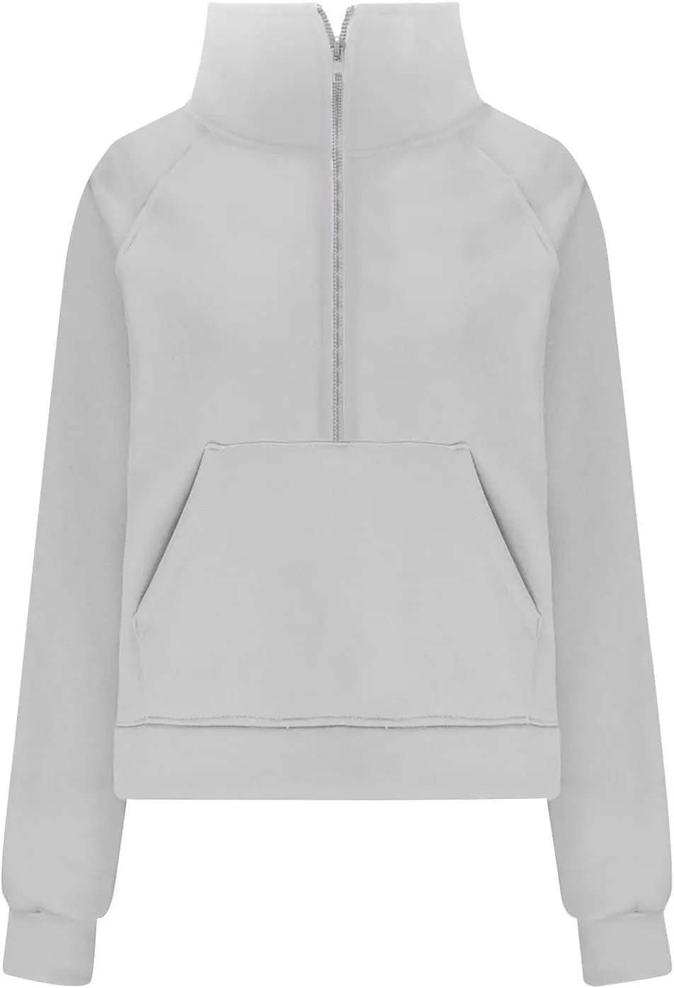 Half Zip Sweatshirts for Women Cropped Fleece Pullover Tops Thumb Hole Long Sleeve Hoodies Winter Clothes Sweaters