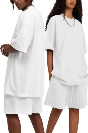 Hatant T-Shirts for Men Oversized Tee Shirts Heavyweight Crew Neck Short Sleeve Tee Basic Cotton T Shirts Unisex Adult