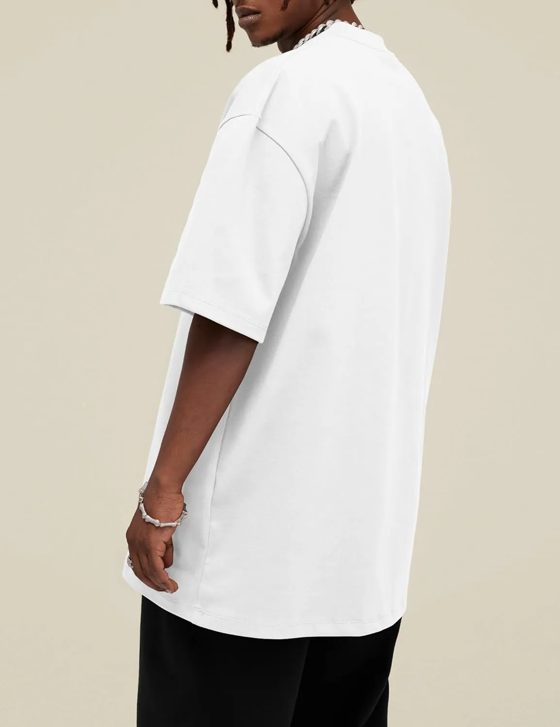 Hatant T-Shirts for Men Oversized Tee Shirts Heavyweight Crew Neck Short Sleeve Tee Basic Cotton T Shirts Unisex Adult