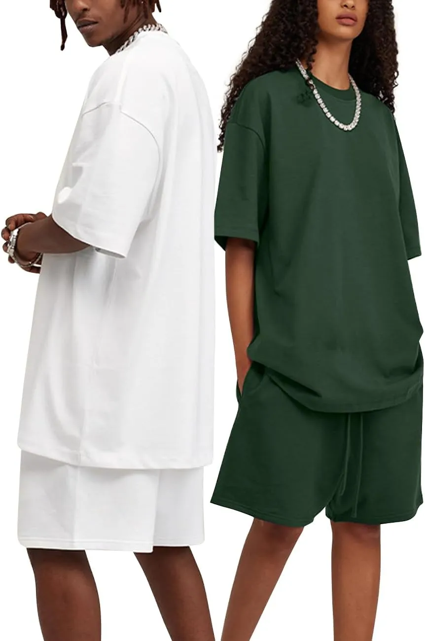 Hatant T-Shirts for Men Oversized Tee Shirts Heavyweight Crew Neck Short Sleeve Tee Basic Cotton T Shirts Unisex Adult
