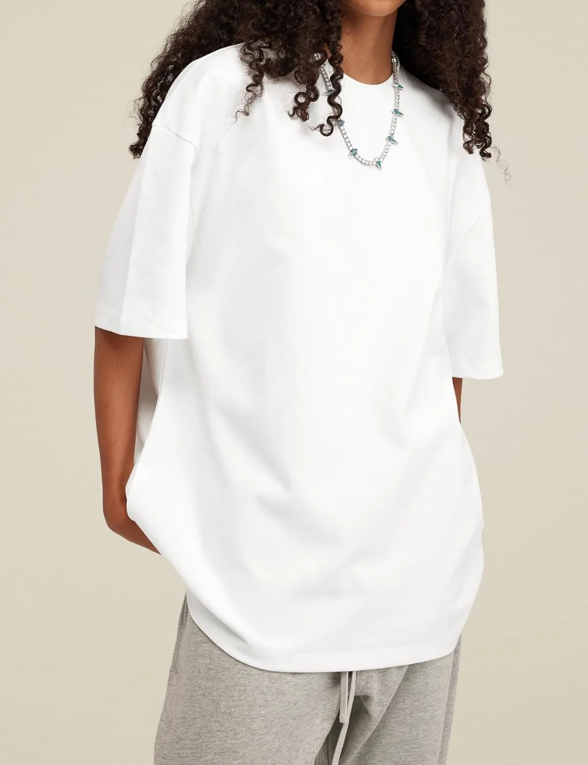 Hatant T-Shirts for Men Oversized Tee Shirts Heavyweight Crew Neck Short Sleeve Tee Basic Cotton T Shirts Unisex Adult