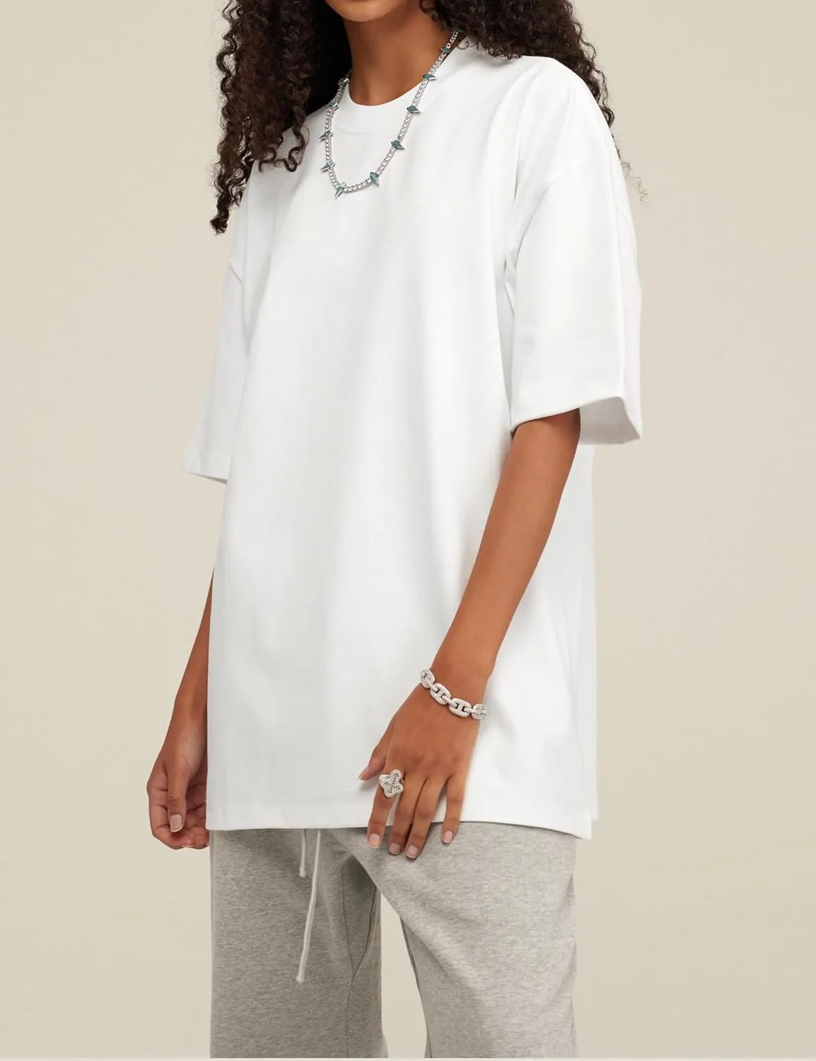 Hatant T-Shirts for Men Oversized Tee Shirts Heavyweight Crew Neck Short Sleeve Tee Basic Cotton T Shirts Unisex Adult