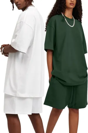 Hatant T-Shirts for Men Oversized Tee Shirts Heavyweight Crew Neck Short Sleeve Tee Basic Cotton T Shirts Unisex Adult