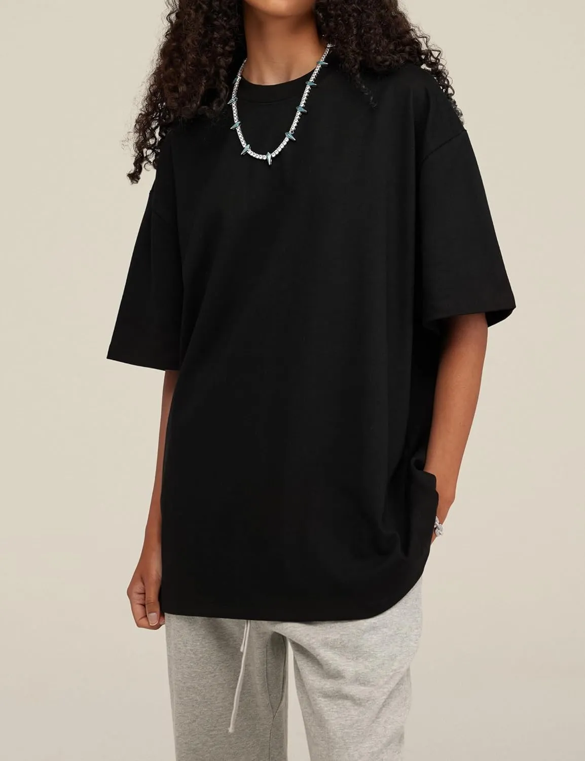 Hatant T-Shirts for Men Oversized Tee Shirts Heavyweight Crew Neck Short Sleeve Tee Basic Cotton T Shirts Unisex Adult