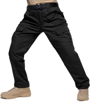HISEA Men's Tactical Pants Ripstop Cargo Pants Relaxed Fit Outdoor Lightweight Work Hiking Pants with 9 Pockets