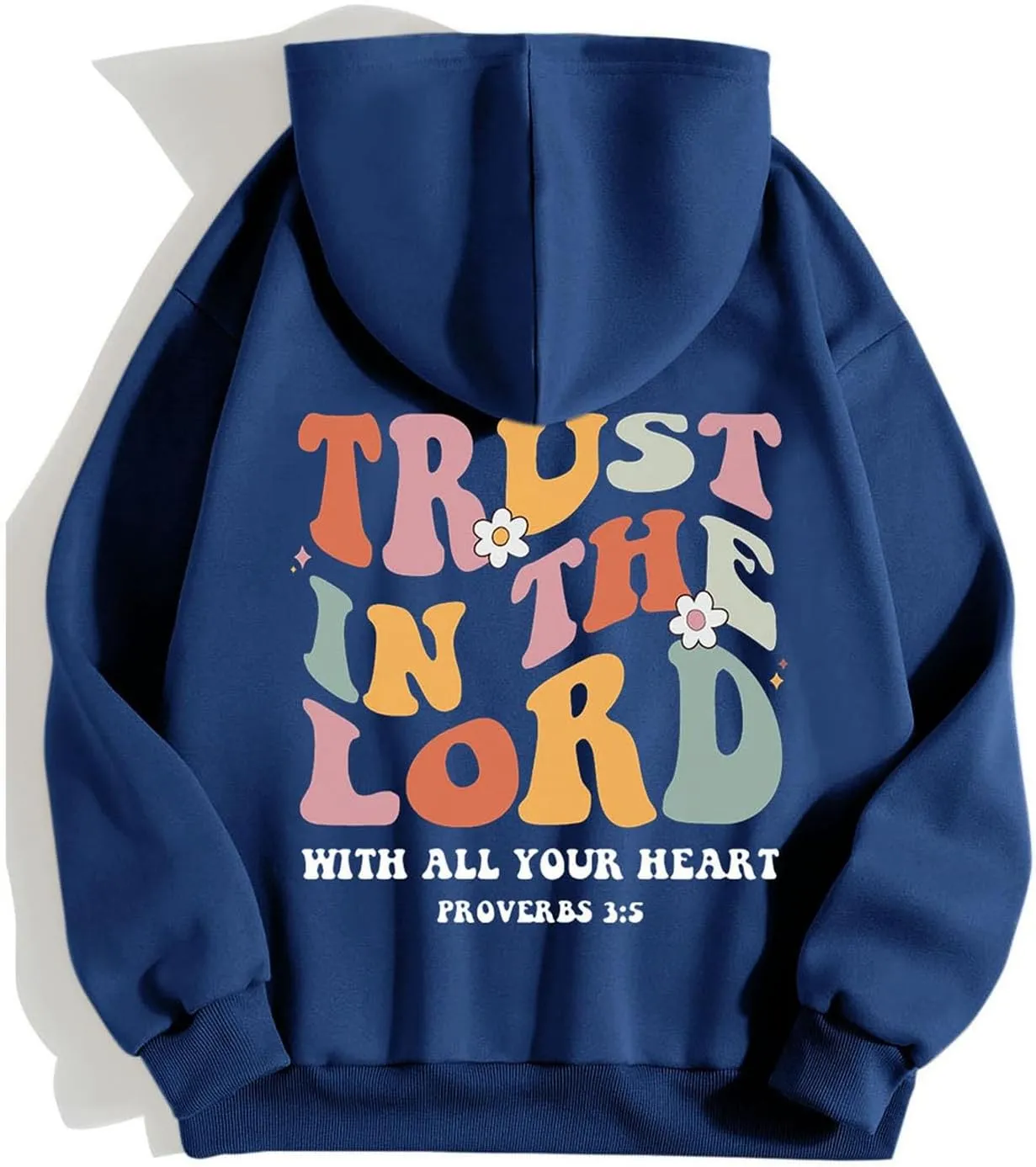 Hoodies For Women Graphic Trust In The Lord Christian Shape Print Winter Outfit With Pocket Drawstring Soft Casual Pullover