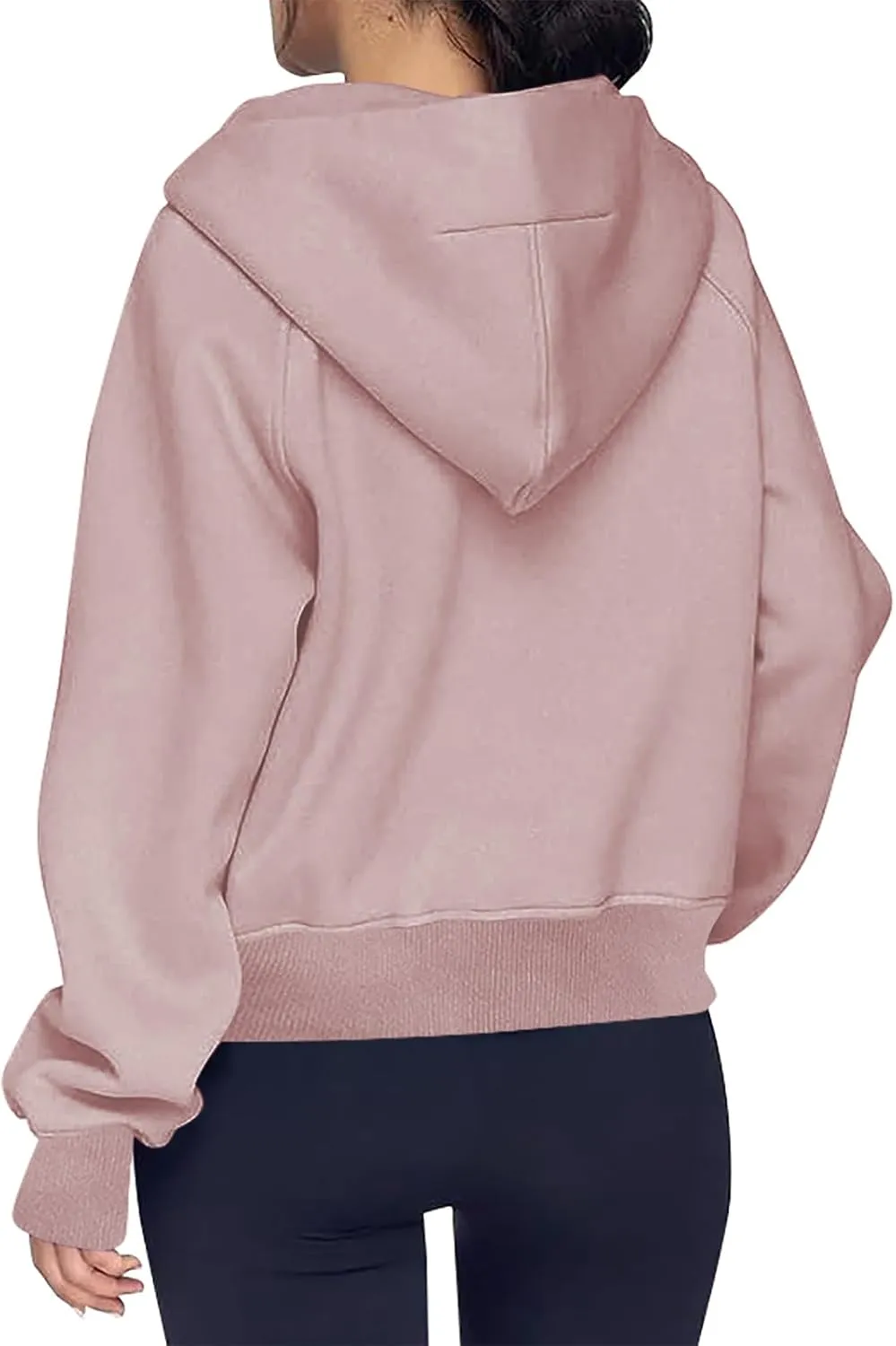 Hoodies For Women Half Zip Cropped Pullover Tops With Thumb Hole Fleece Quarter Zipper Hoodie 2024 Fall Y2k Outfits