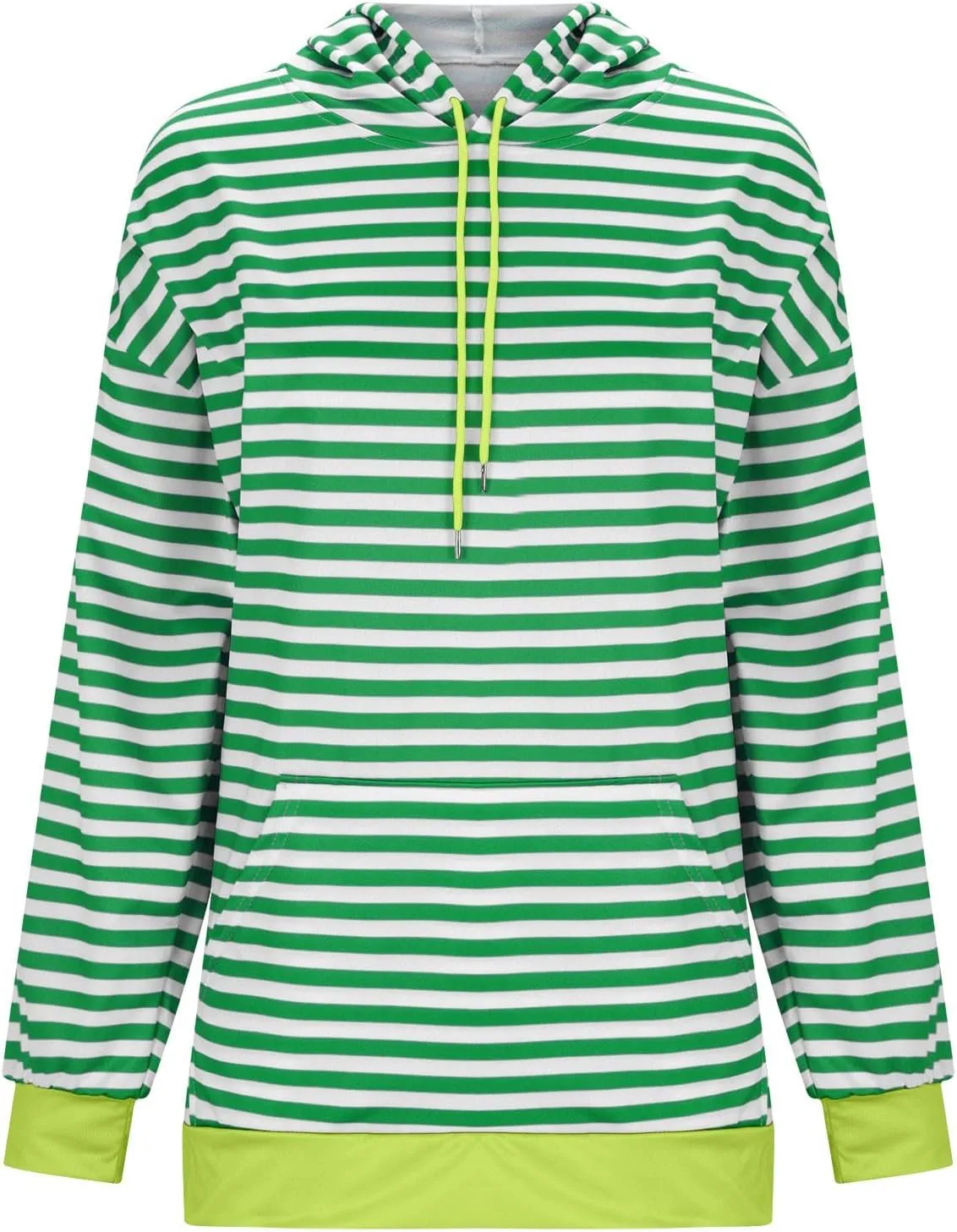 Hoodies for Women Striped Color Block Oversized Sweatshirt Drwastring Long Sleeve Fashion Pullover Sweater With Pocket