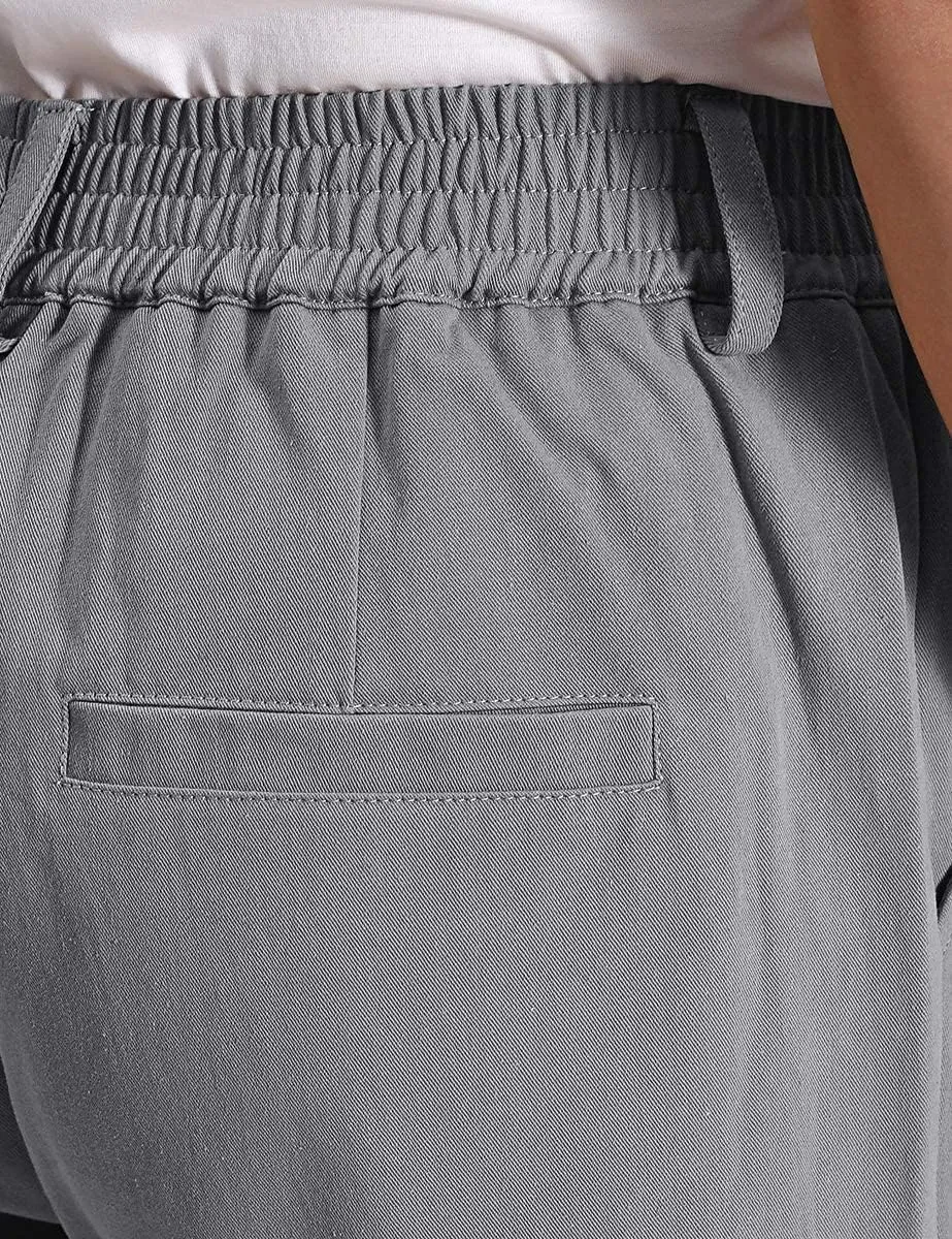 IDEALSANXUN Mens Casual Elastic Waist Twill Pants