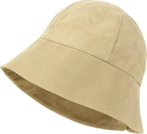ililily Tencel Lyocell Lining Round Crown Sun Hat Soft Touch Cotton Bucket Hat