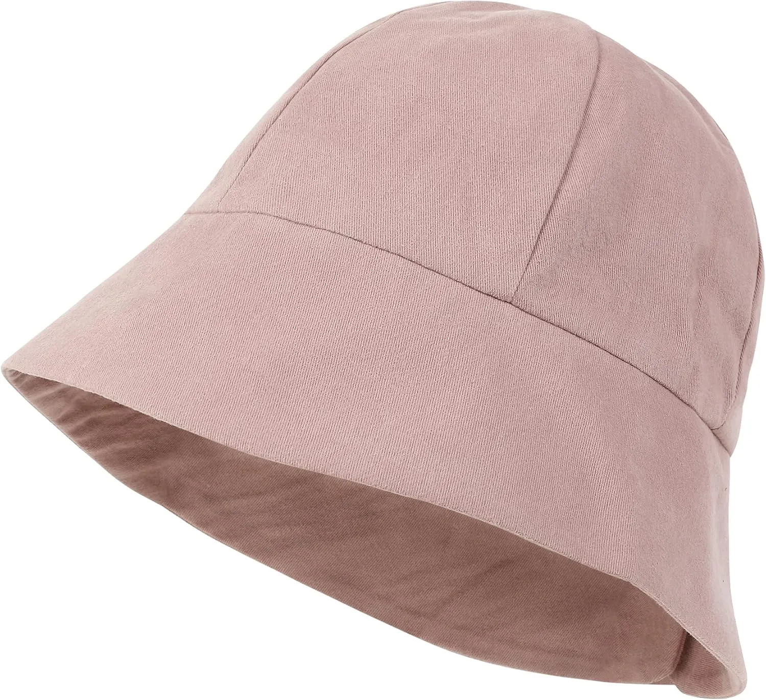 ililily Tencel Lyocell Lining Round Crown Sun Hat Soft Touch Cotton Bucket Hat