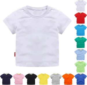 Kids Boys Girls Baseball T Shirt Toddler Baby Solid Color Tee Tops Short Sleeve Basic Blouse Casual Shirt Tops