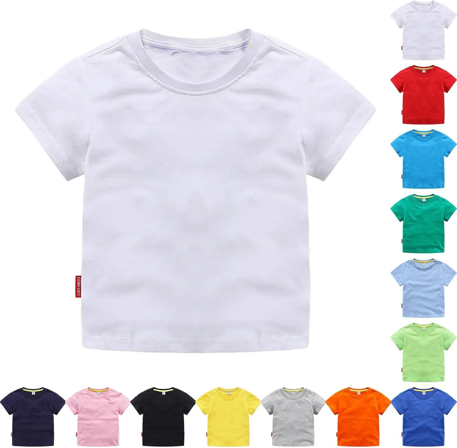 Kids Boys Girls Baseball T Shirt Toddler Baby Solid Color Tee Tops Short Sleeve Basic Blouse Casual Shirt Tops