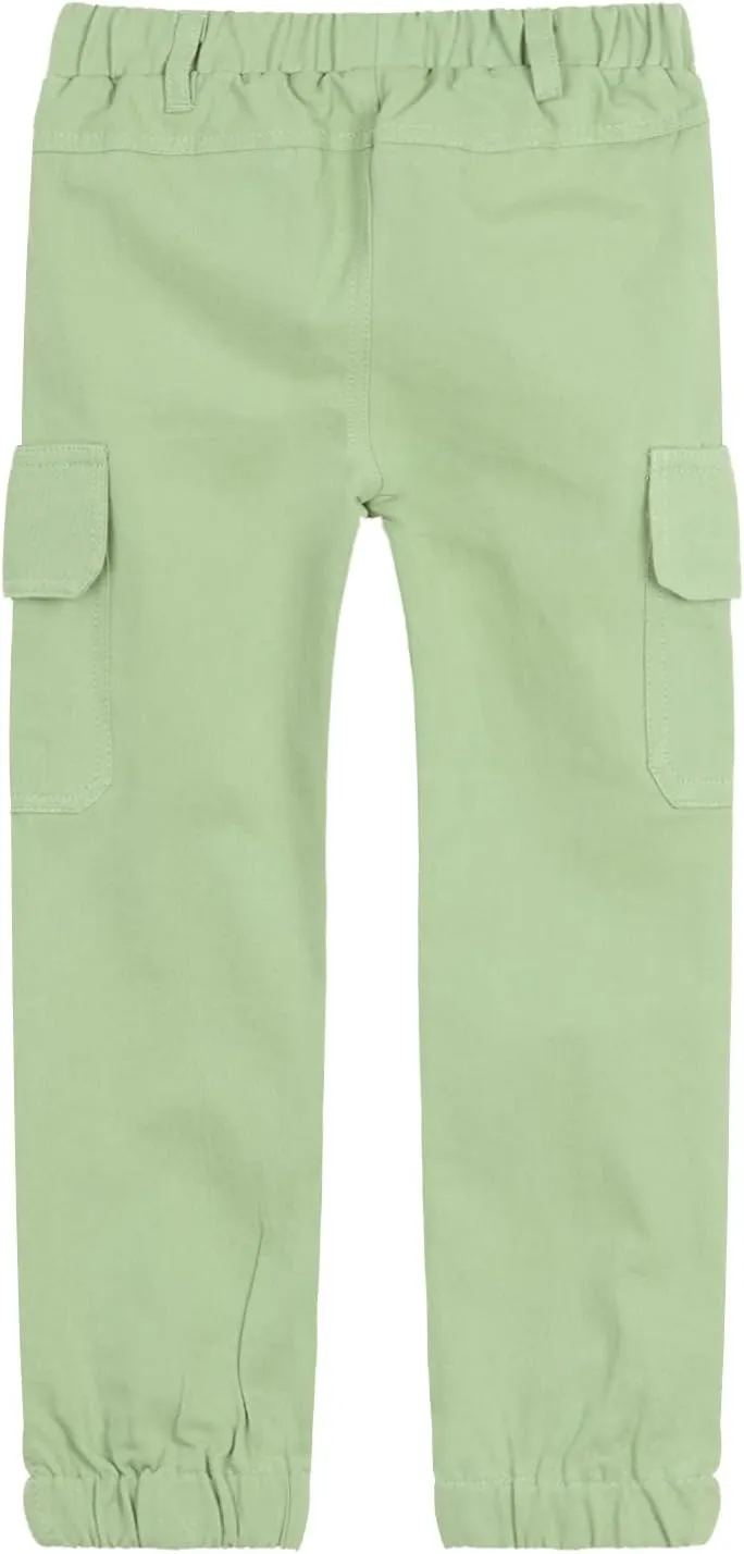 LittleSpring Boys Pull-On Cargo Pants Elastic Waist with Hoop