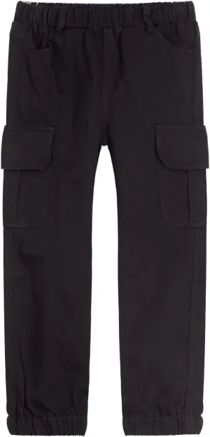 LittleSpring Boys Pull-On Cargo Pants Elastic Waist with Hoop