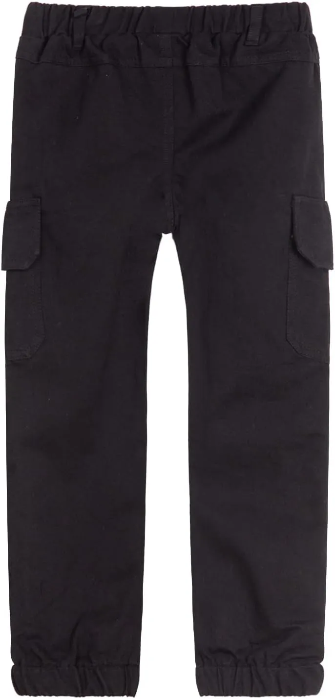 LittleSpring Boys Pull-On Cargo Pants Elastic Waist with Hoop