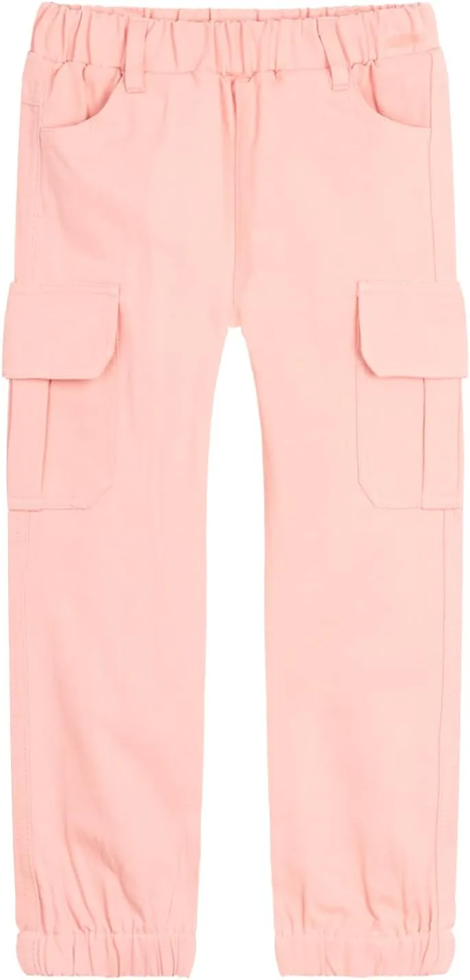 LittleSpring Boys Pull-On Cargo Pants Elastic Waist with Hoop