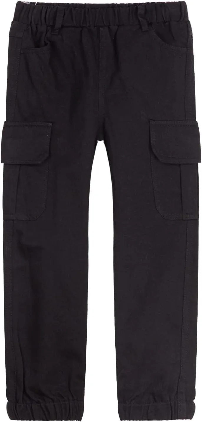 LittleSpring Boys Pull-On Cargo Pants Elastic Waist with Hoop