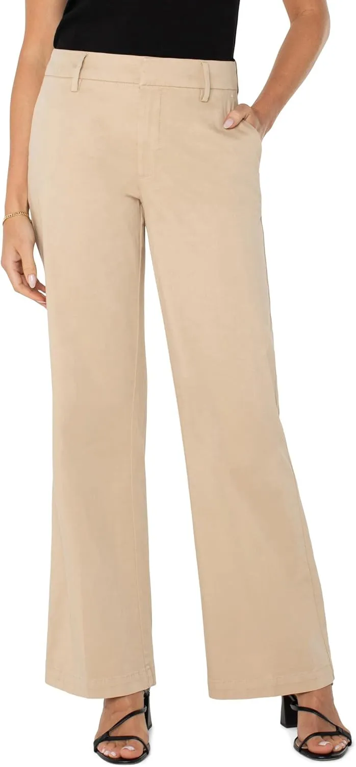Liverpool Women's Petite Kelsey Wide Leg Trouser in Soft Touch Twill 28" Inseam