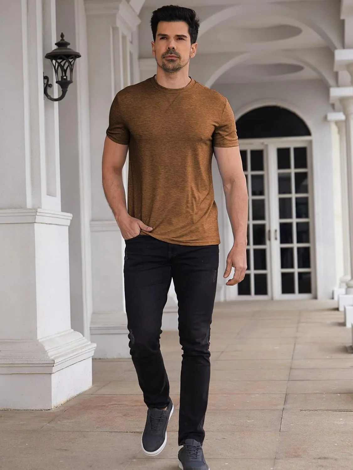 Men Soft T-Shirt Casual Short Sleeve Lightweight Basic Tee Shirts Big & Tall