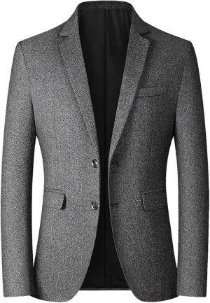 Mens Blazer Jacket, Mens Casual Lightweight Blazer Jacket Slim Fit Stretch Party Wedding Business Two Button Knit Sport Coats