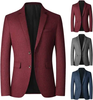 Mens Blazer Jacket, Mens Casual Lightweight Blazer Jacket Slim Fit Stretch Party Wedding Business Two Button Knit Sport Coats