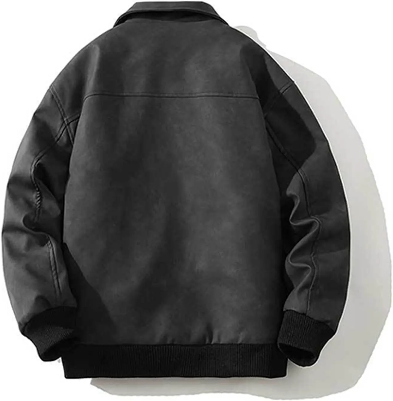 Mens Bomber Jacket Cozy Sherpa Lined Winter Jackets Coats Lapel Full-Zip Insulated Water Outerwear Plus Size Shacket