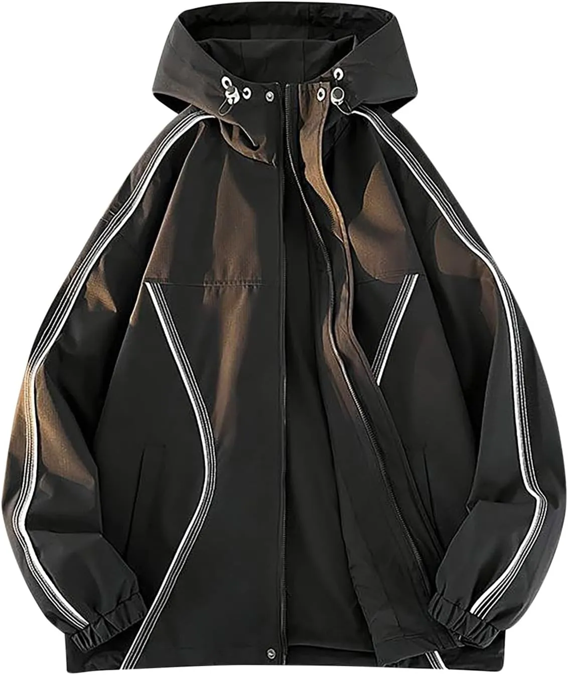 Men's Casual 2024 Double Layered Jacket Coats Fashion Winter Long Sleeved Hooded Jacket Trendy Solid Soft Windproof