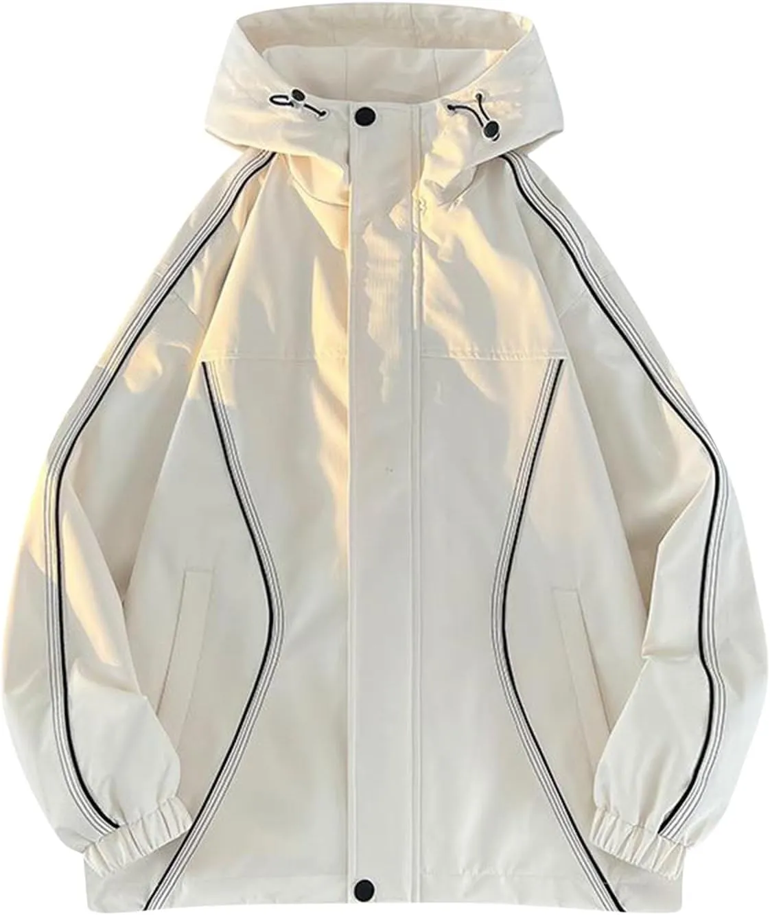 Men's Casual 2024 Double Layered Jacket Coats Fashion Winter Long Sleeved Hooded Jacket Trendy Solid Soft Windproof