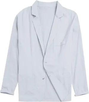 Mens Casual Cotton Blazer Notched Lapel Solid Suit Jackets Trendy Two Button Lightweight Slim Fit Sports Coat