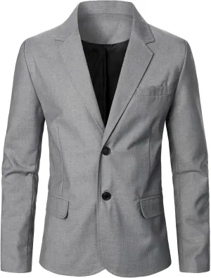 Mens Casual Lightweight Blazer Jacket Two Button Business Jackets Regular Fit Stretch Sport Coats Dinner Jacket