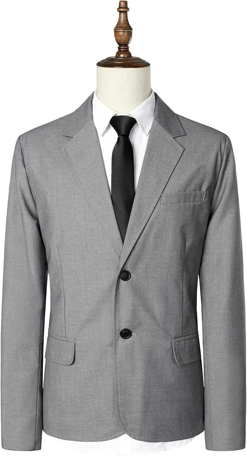 Mens Casual Lightweight Blazer Jacket Two Button Business Jackets Regular Fit Stretch Sport Coats Dinner Jacket