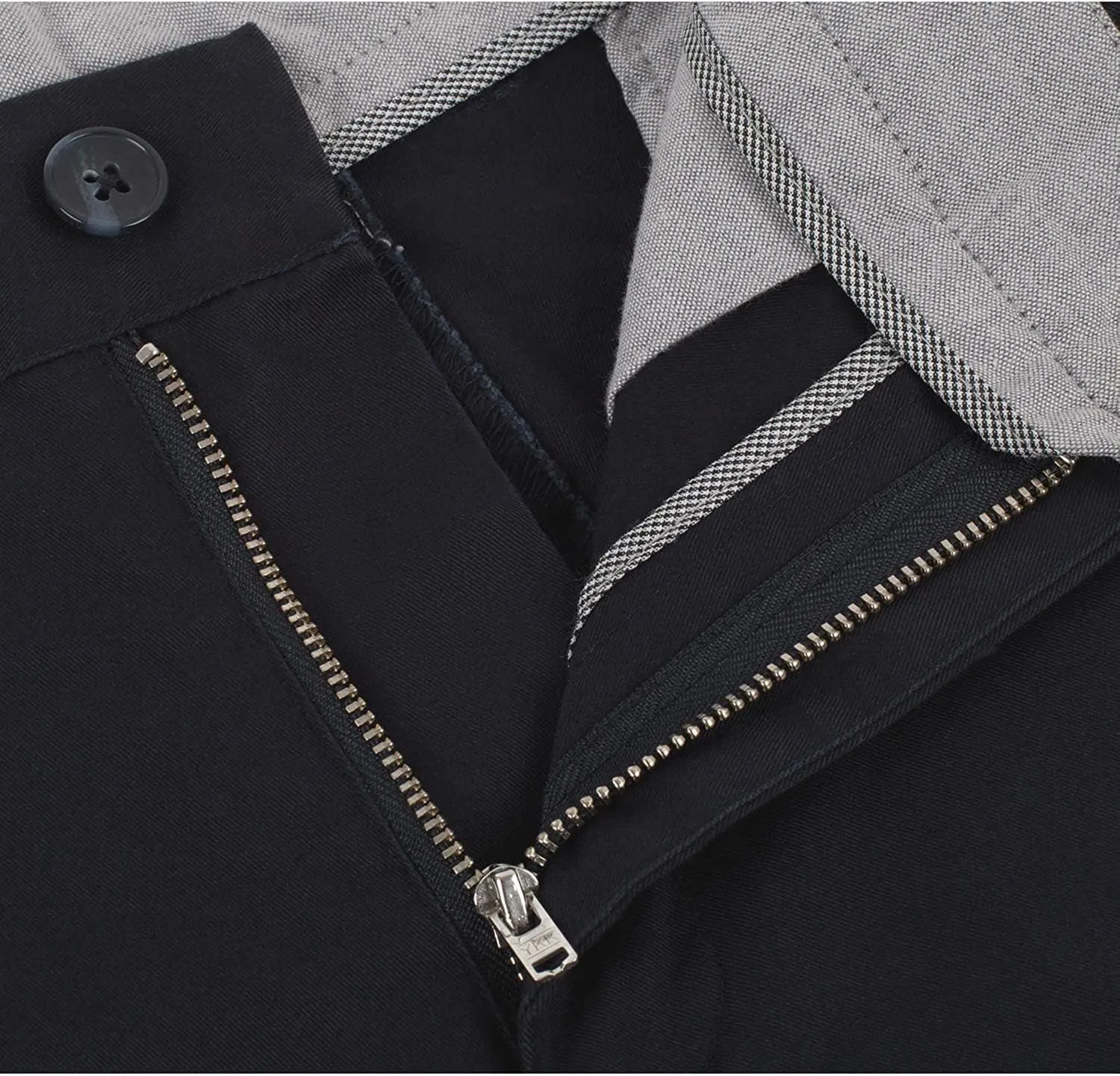 Men's Casual Pants Straight Classic Fit Cotton Flat Front Pants