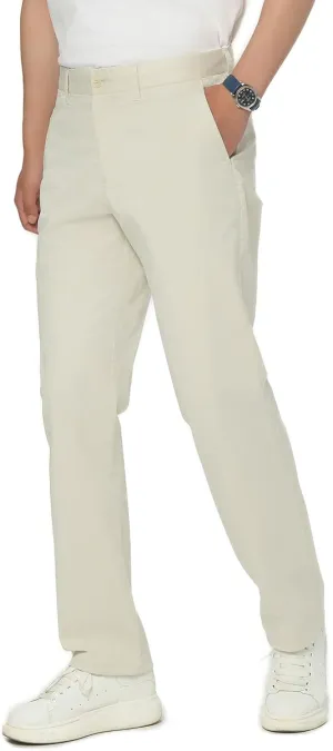 Men's Casual Pants Straight Classic Fit Cotton Flat Front Pants