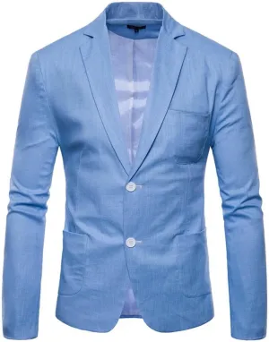 Mens Causal Blazer Two Button Suit Lightweight Slim Fit Single Breasted Sports Coats Business Jackets With Pocket