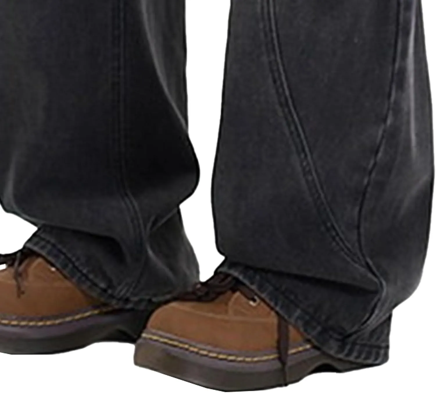 Men's Classic Fit Bootcut Jeans Denim Pants Casual Loose Fit Long Trousers