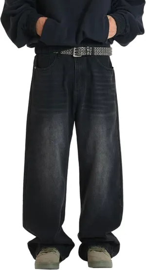 Men's Classic Fit Bootcut Jeans Denim Pants Casual Loose Fit Long Trousers