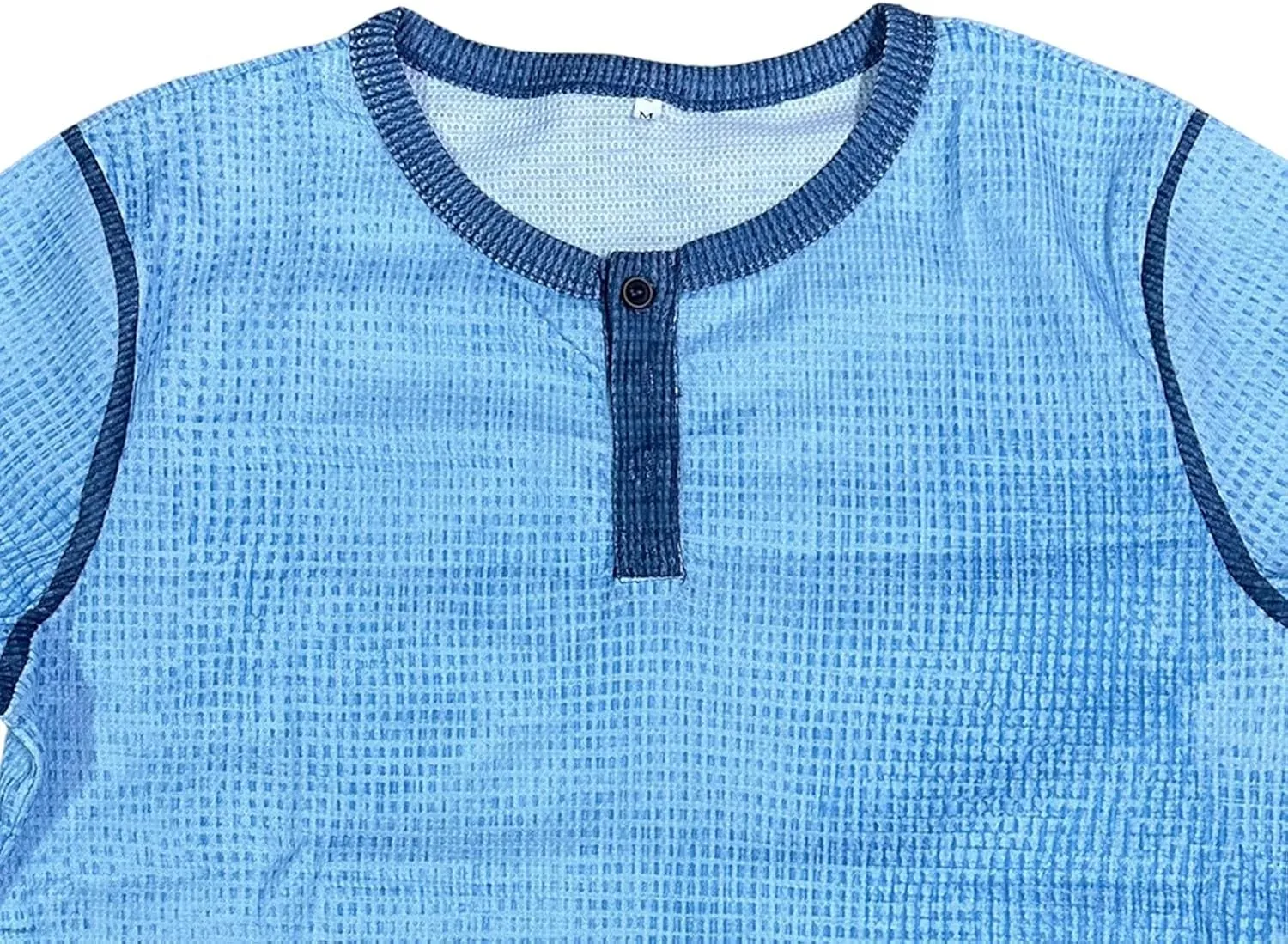 Men's Distressed Henley Shirts Retro Short Sleeve Button Down Shirt Summer Casual Washed Basic T-Shirt Y2K Goth Tops