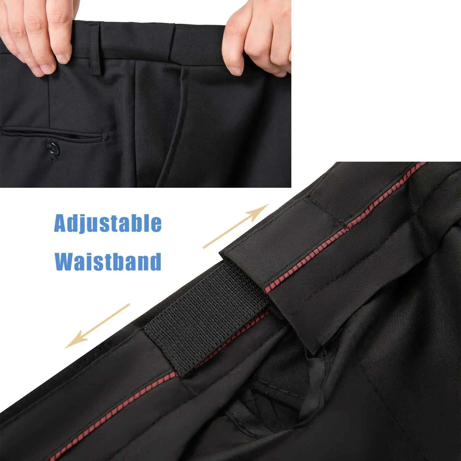 Men's Dress Pants Classic Fit Expandable Waist Casual Flat Front Pant