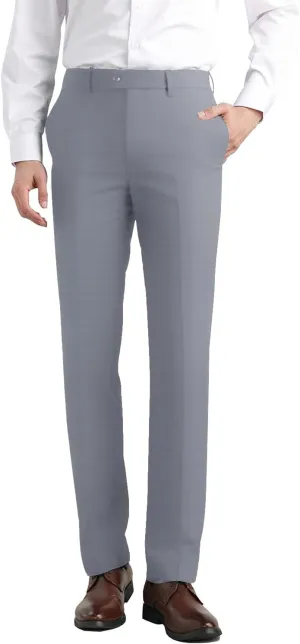 Men's Dress Pants Classic Fit Expandable Waist Casual Flat Front Pant