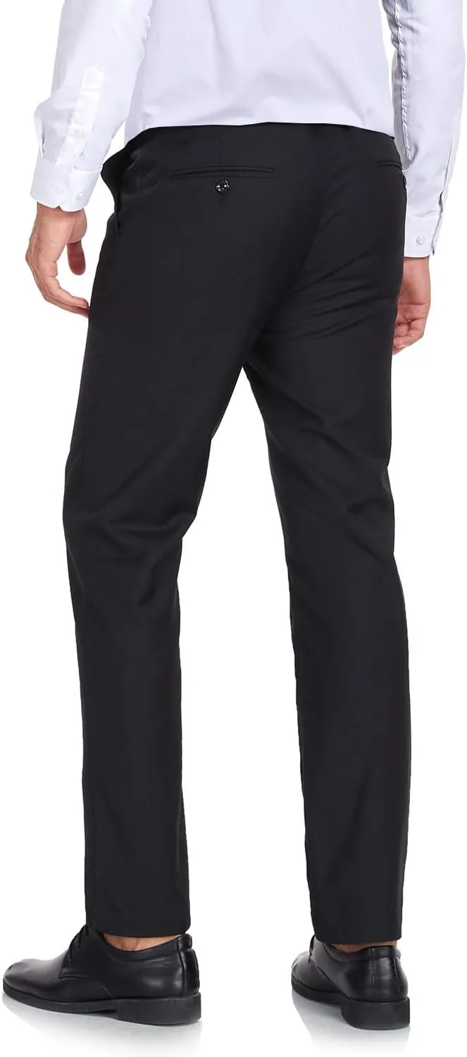 Men's Dress Pants Classic Fit Expandable Waist Casual Flat Front Pant