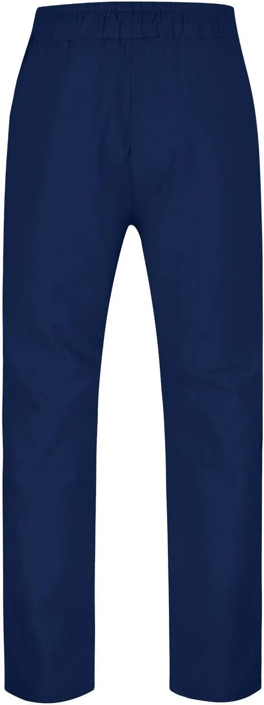 Men's Linen Solid Color Casual Drawstring Pocket Pants Lightweight Elastic Waist
