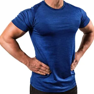 Mens Quick Dry Workout Tees Lightweight Soft Touch Round Neck Gym Shirts Short Sleeve Fitness Tops