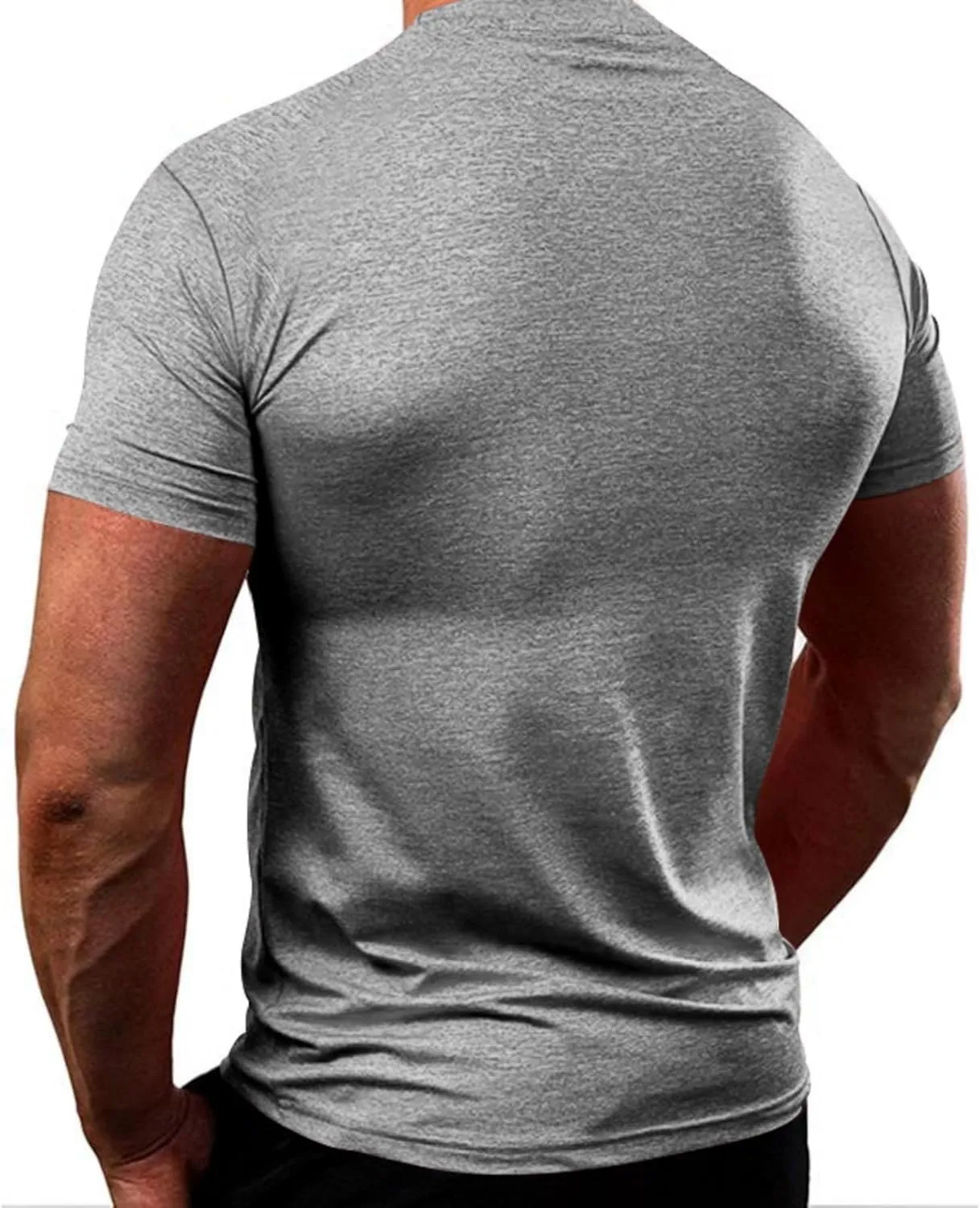 Mens Quick Dry Workout Tees Lightweight Soft Touch Round Neck Gym Shirts Short Sleeve Fitness Tops