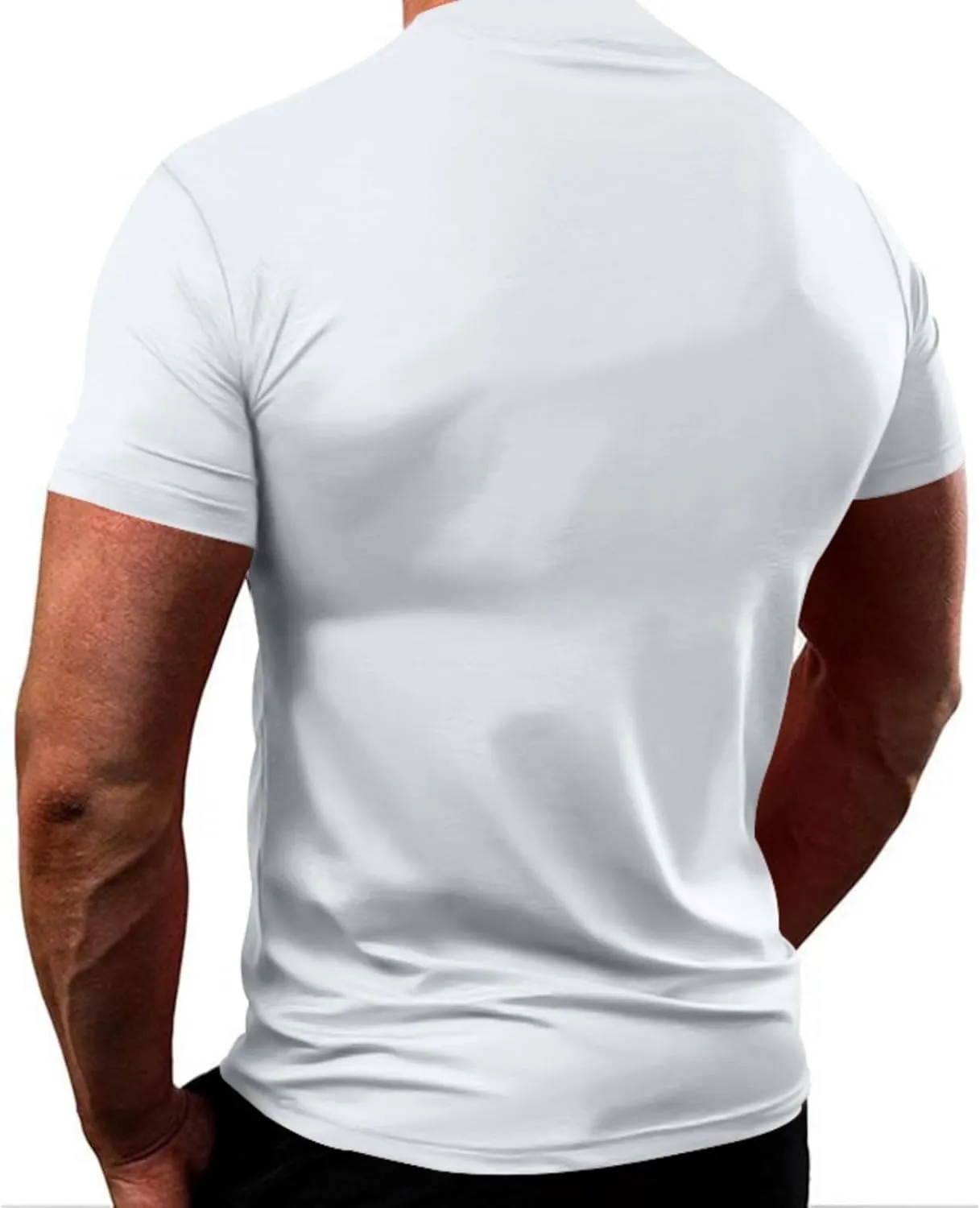 Mens Quick Dry Workout Tees Lightweight Soft Touch Round Neck Gym Shirts Short Sleeve Fitness Tops