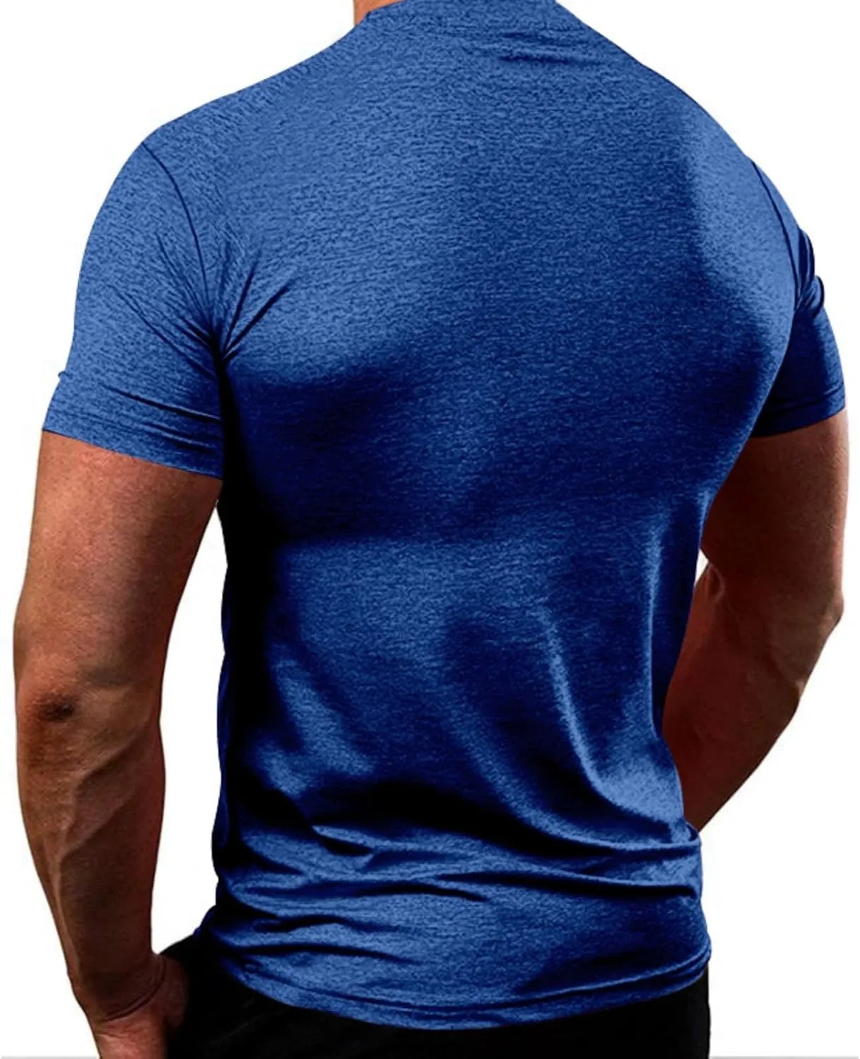Mens Quick Dry Workout Tees Lightweight Soft Touch Round Neck Gym Shirts Short Sleeve Fitness Tops
