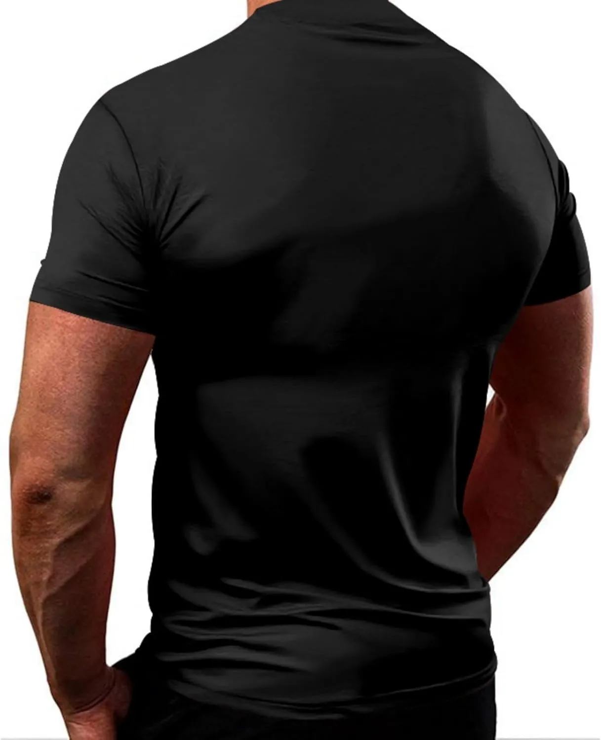Mens Quick Dry Workout Tees Lightweight Soft Touch Round Neck Gym Shirts Short Sleeve Fitness Tops