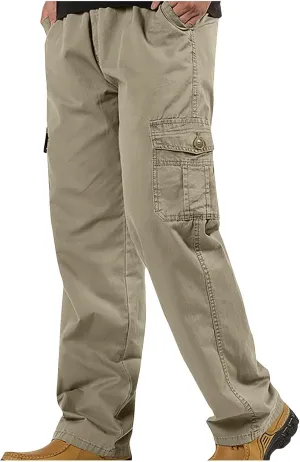 Men's Relaxed Fit Stretch Cargo Pants Baggy Wide Leg Joggers Sweatpants Fall Winter Regular Fit Pants with Pockets