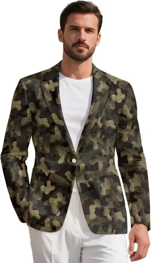 Mens Suit Jackets Casual One Button Slim Fit Blazers Suit Separate Sport Coats with Pockets for Wedding Prom Party
