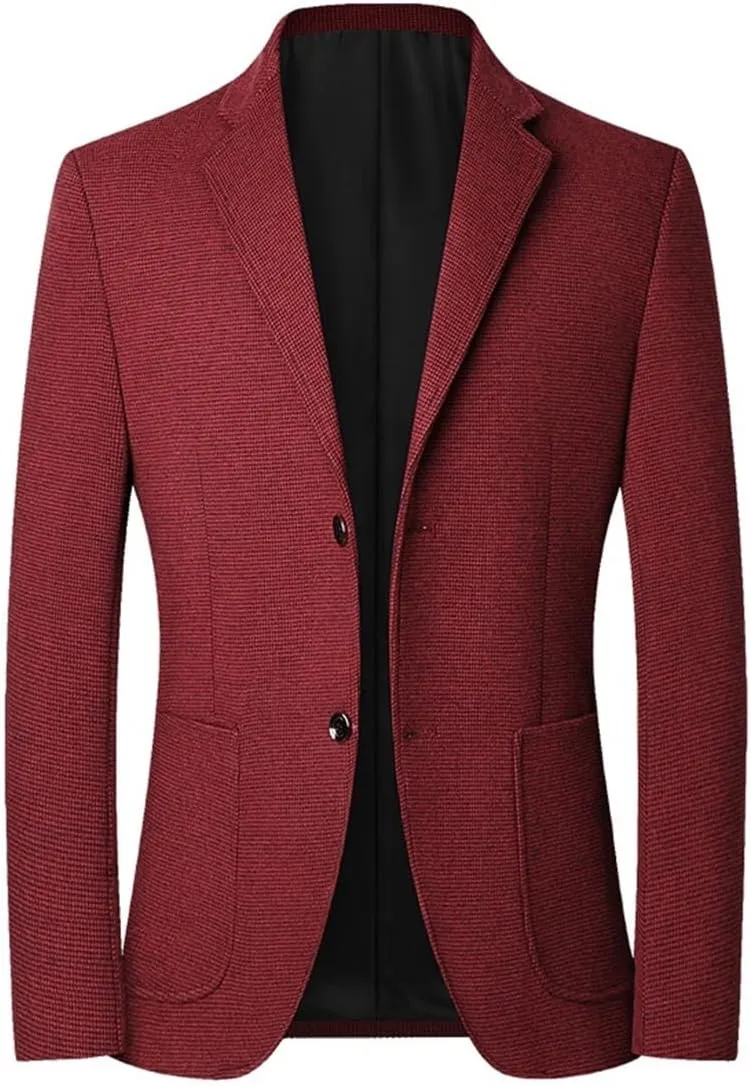 Men's Suits Slim Fit Casual Blazers Lightweight Sport Coats Two Button Jackets